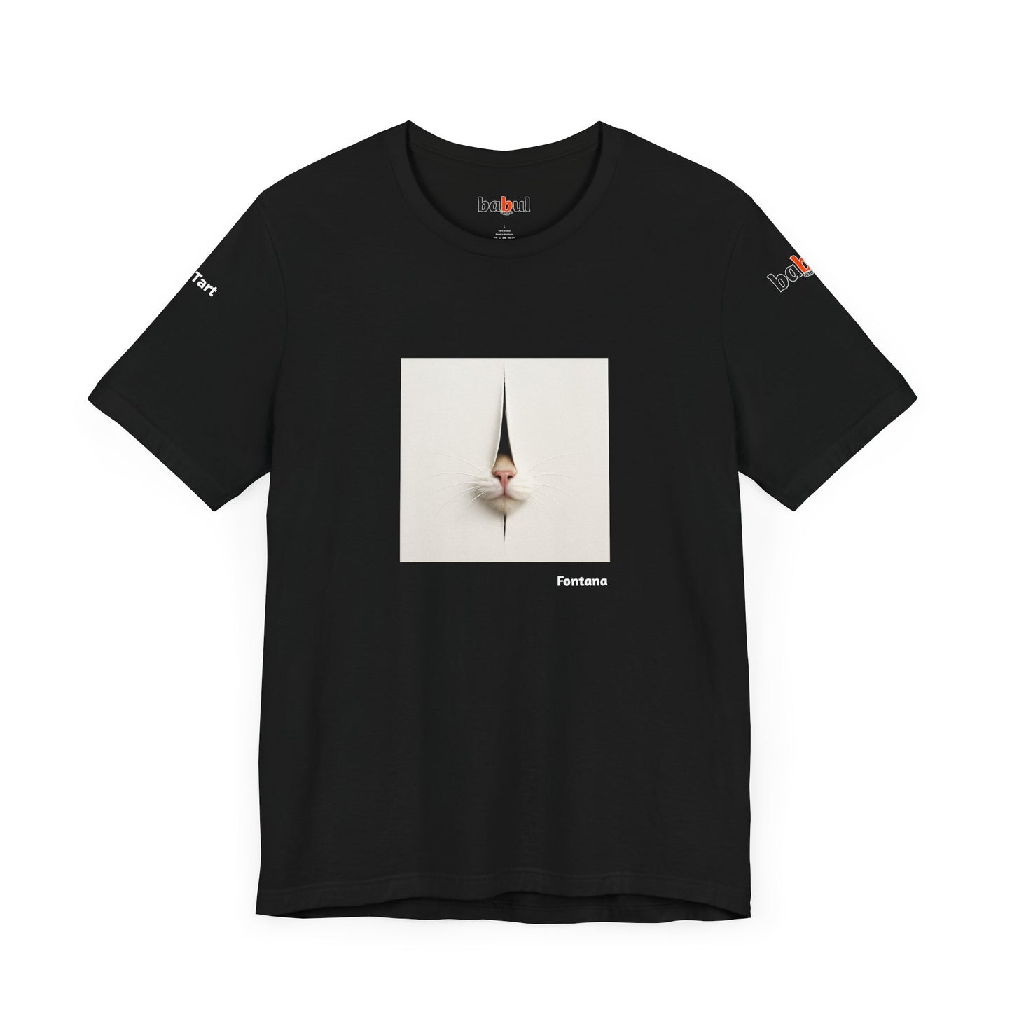 CATART Unisex Jersey Cat T-Shirt - FONTANA - Iconic Painting Reimagined with Cats