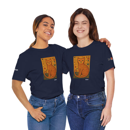 CATART Unisex Jersey Cat T-Shirt - KLIMT - Iconic Painting Reimagined with Cats