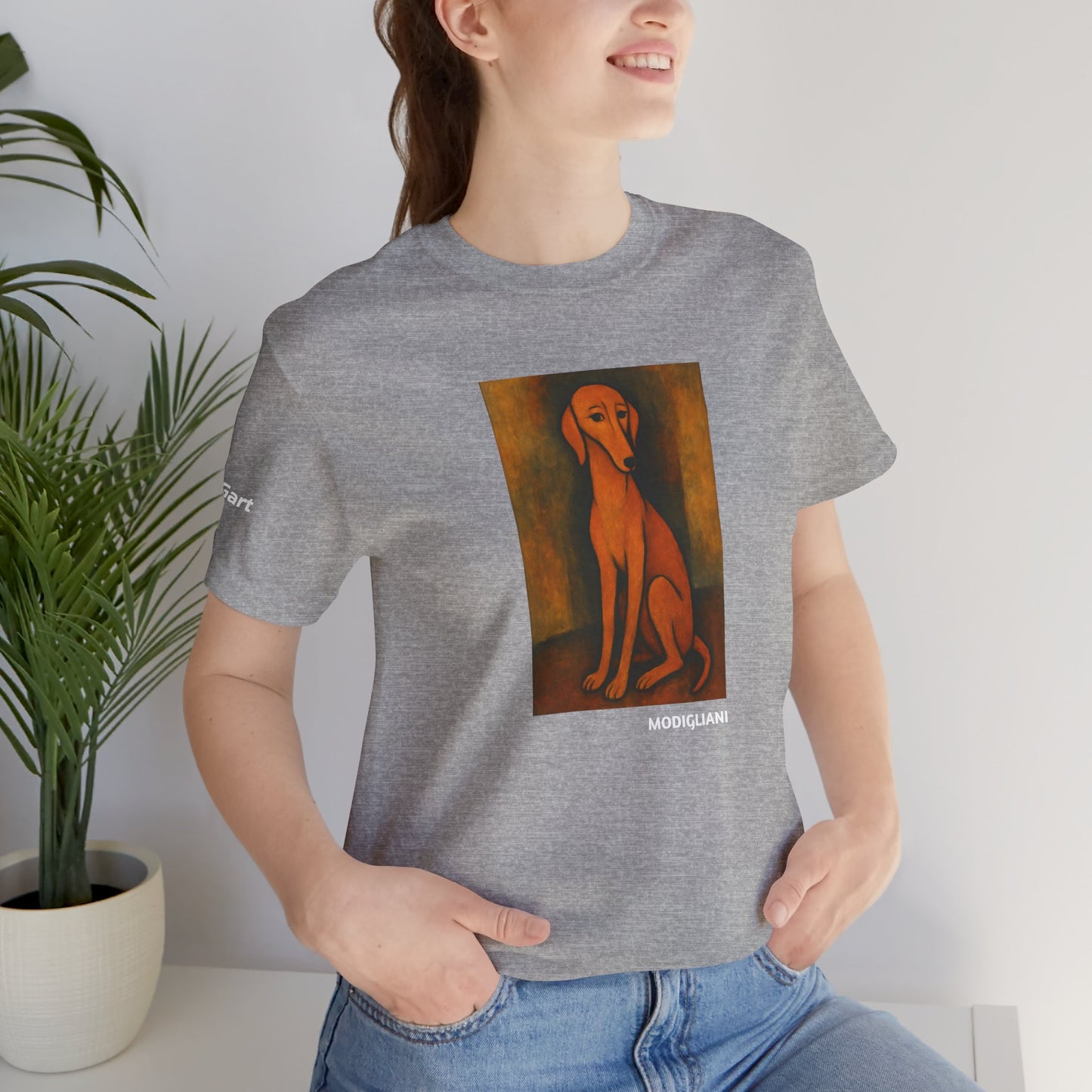 DOGART Unisex Jersey DOG T-Shirt - MODIGLIANI - Iconic Painting Reimagined with Dogs