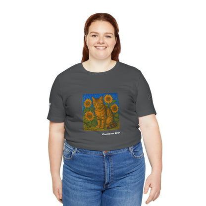 CATART Unisex Jersey Cat T-Shirt - Vincent van Gogh - Iconic Painting Reimagined with Cats