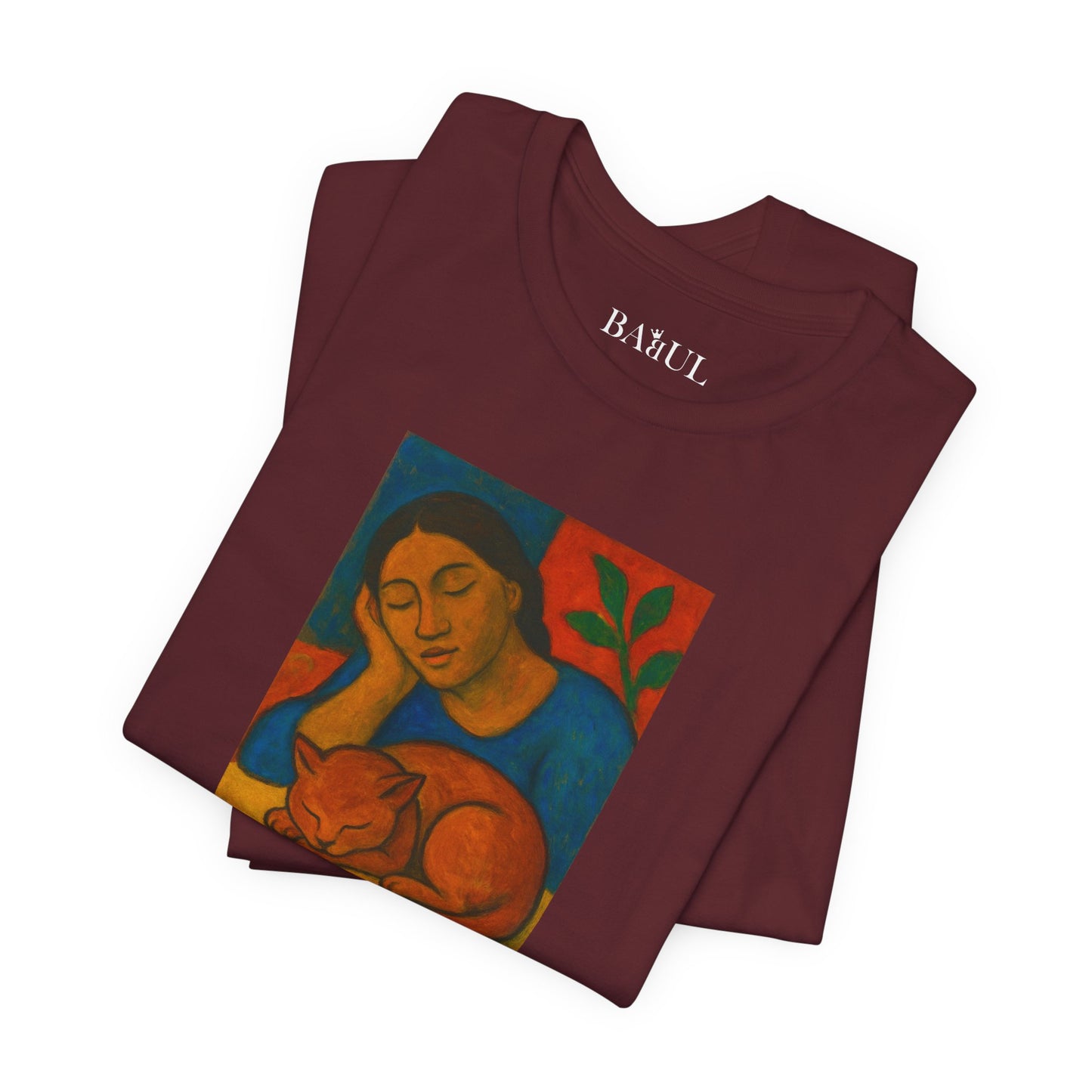CATART Unisex Jersey Cat T-Shirt - GAUGUIN - Iconic Painting Reimagined with Cats