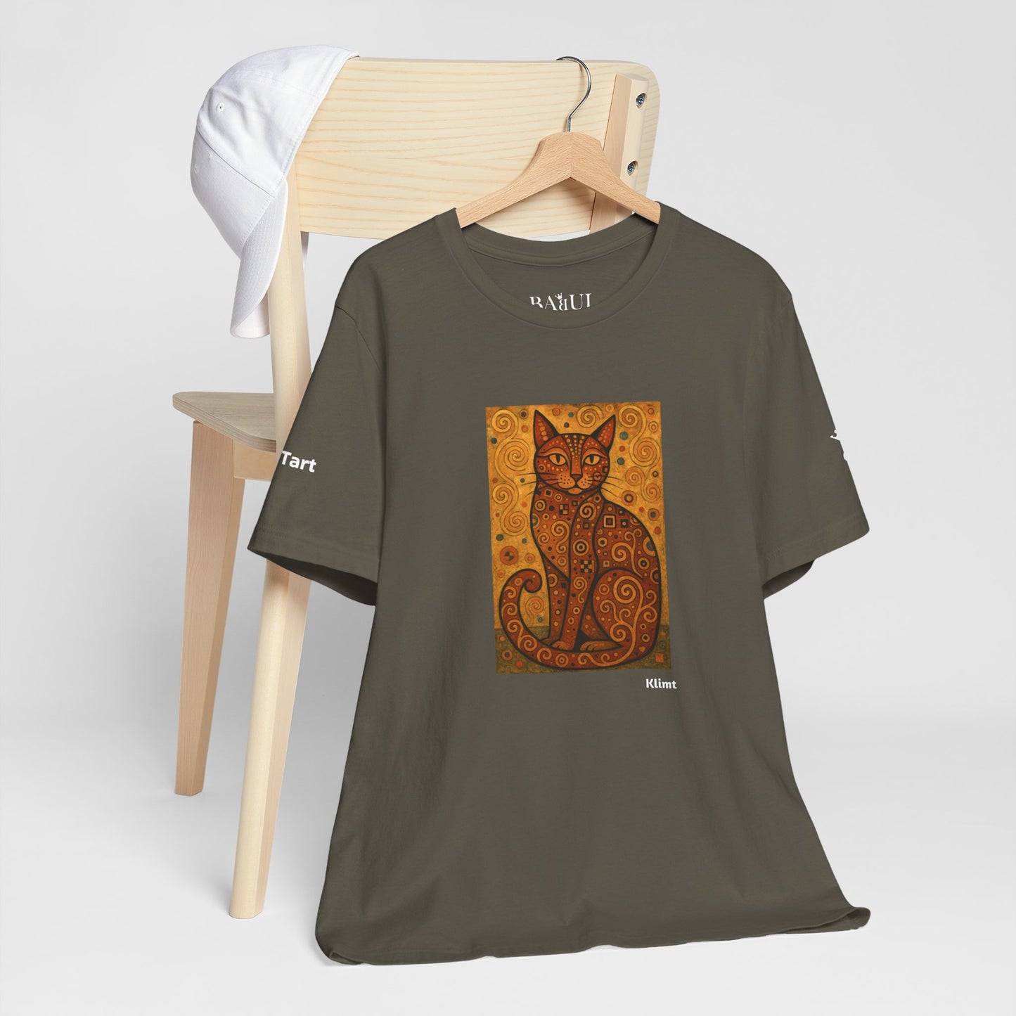 CATART Unisex Jersey Cat T-Shirt - KLIMT - Iconic Painting Reimagined with Cats