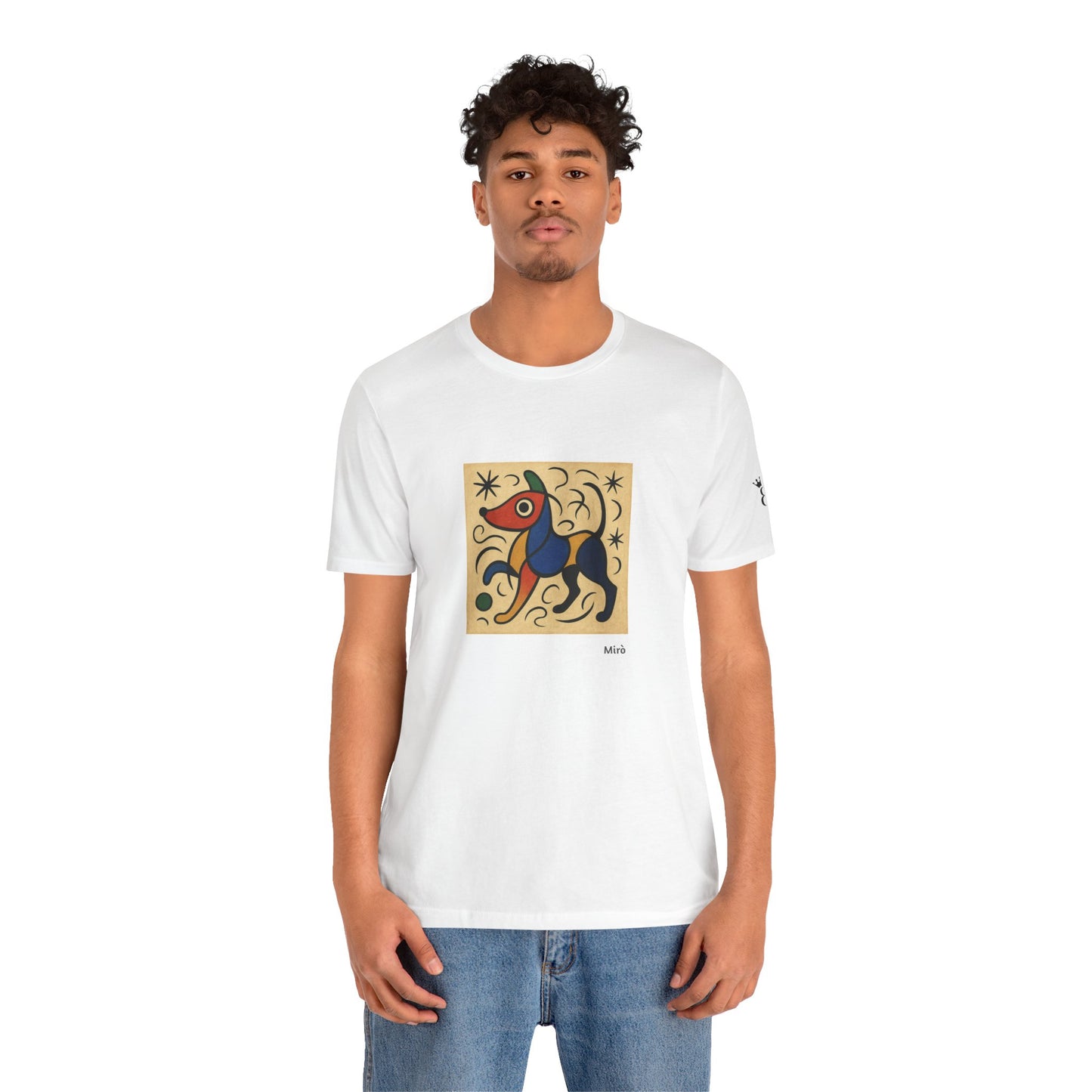 DOGART Unisex Jersey Dog T-Shirt - MIRO - Iconic Painting Reimagined with Dogs