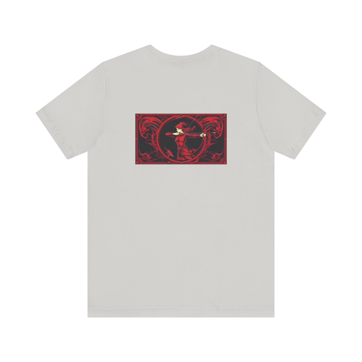 Sagittarius - Gothic Zodiac, Red Graphic on the back T-Shirt. Zodiac in the Shadows
