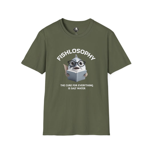 Fishlosophy Unisex T-Shirt - Ocean Vibes and Life's Questions Design - The Cure For Everything Is Salt Water
