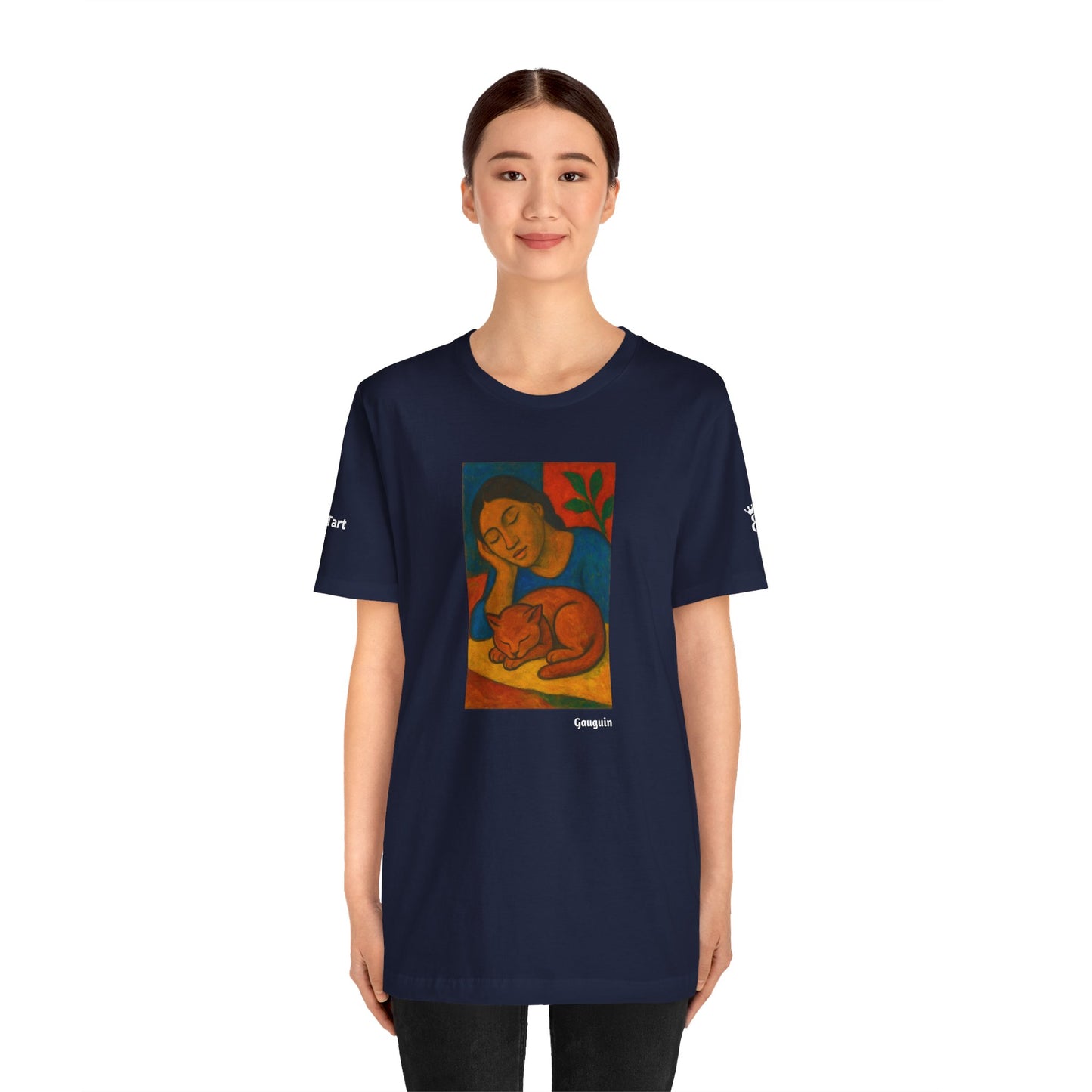 CATART Unisex Jersey Cat T-Shirt - GAUGUIN - Iconic Painting Reimagined with Cats