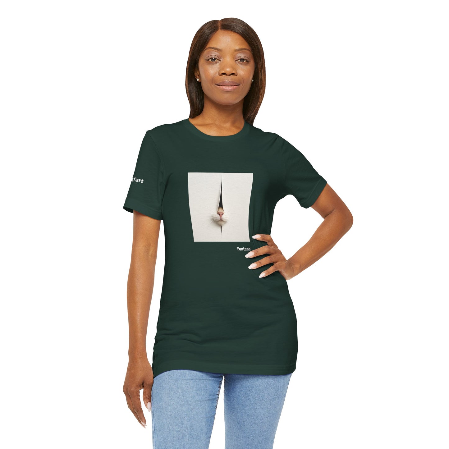 CATART Unisex Jersey Cat T-Shirt - FONTANA - Iconic Painting Reimagined with Cats