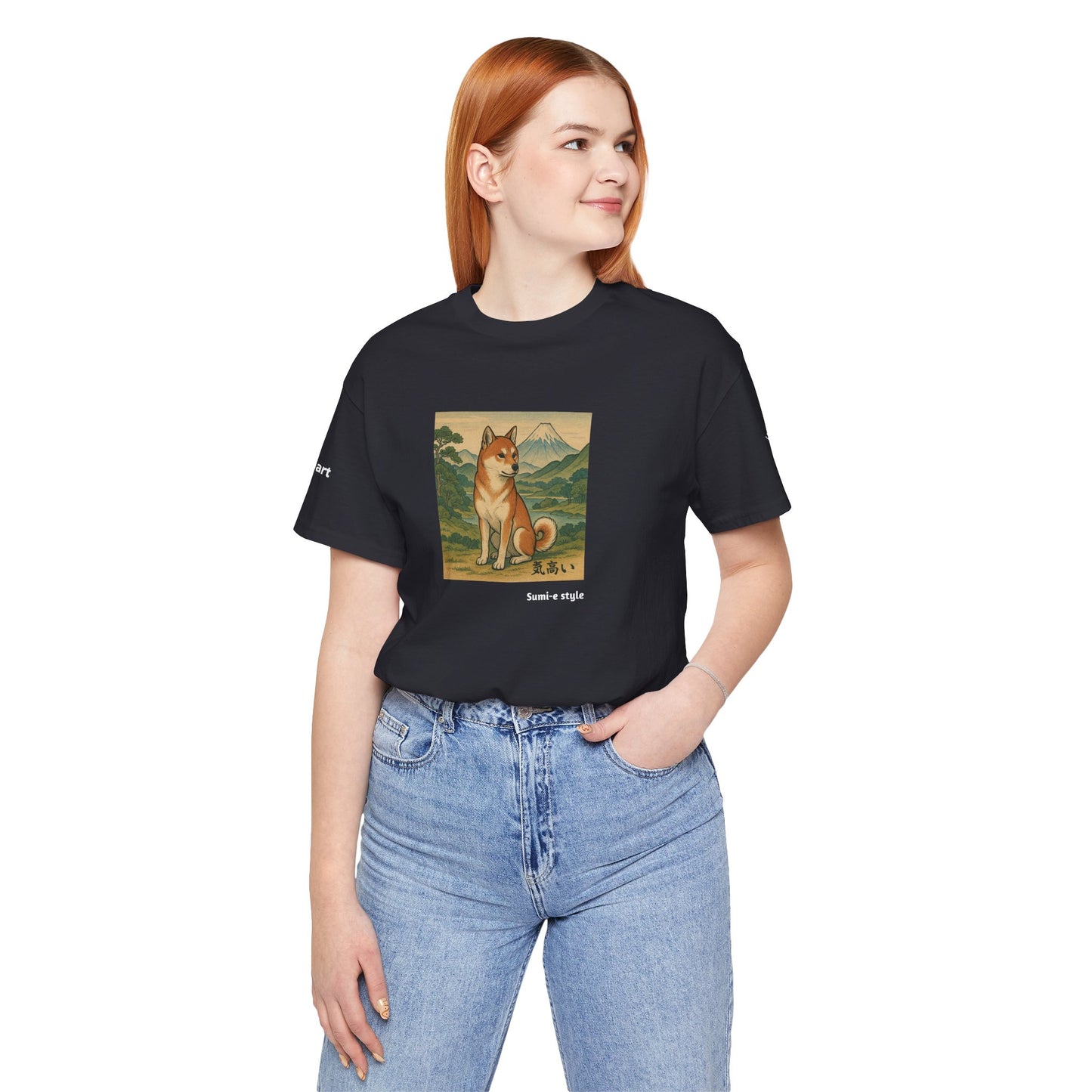 DOGART Unisex Jersey DOG T-Shirt - SUMI-E STYLE - Iconic Painting Reimagined with Dogs
