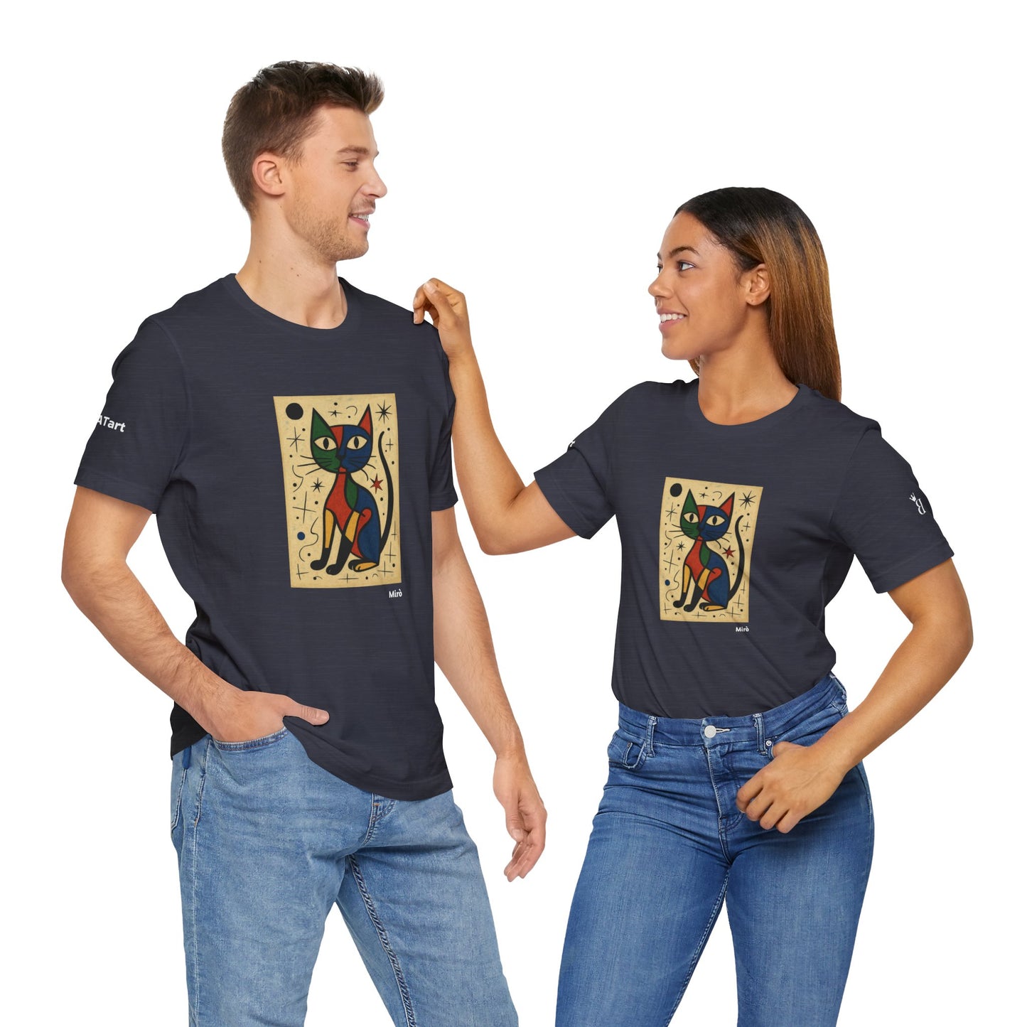CATART Unisex Jersey Cat T-Shirt - MIRO - Iconic Painting Reimagined with Cats