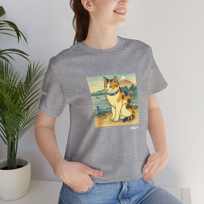 CATART Unisex Jersey Cat T-Shirt - UKIYO-E Japanese art Style - Iconic Painting Reimagined with Cats