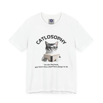 Catlosophy Unisex Jersey Short Sleeve Tee –  "Let the dog bark" Design