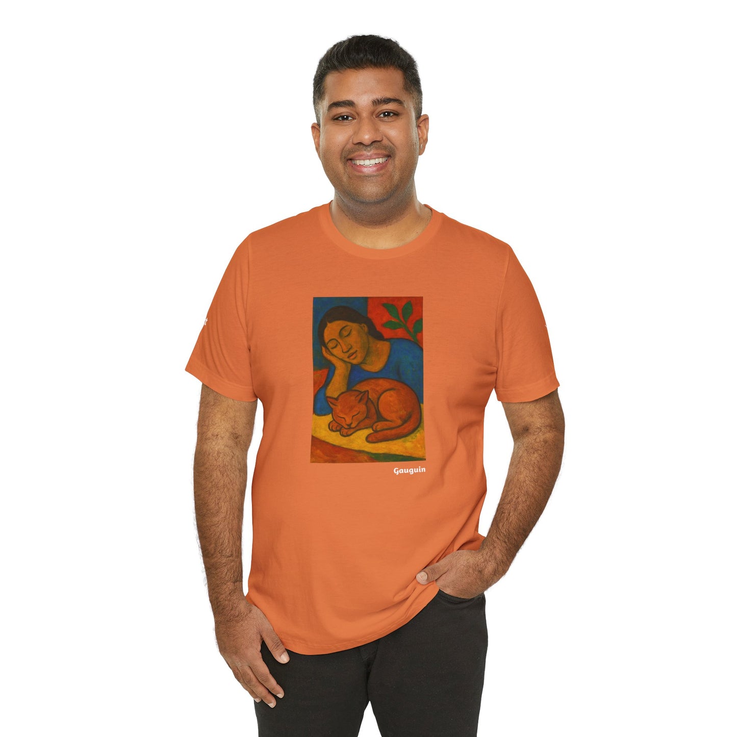 CATART Unisex Jersey Cat T-Shirt - GAUGUIN - Iconic Painting Reimagined with Cats