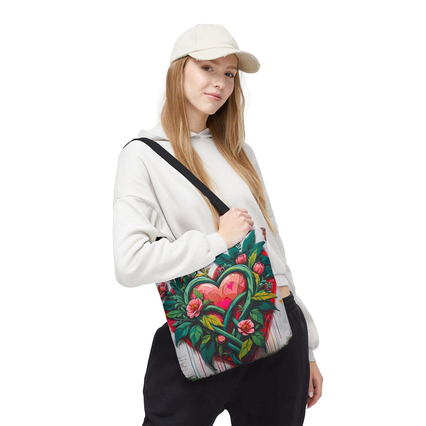 Artistic Surge - Eco-Friendly Canvas Tote Bag - HEARTS OF LOVE