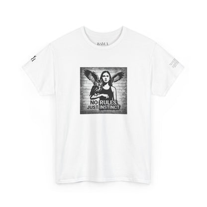 Rebel Graphic Tee - Unisex Heavy Cotton T-Shirt for the Wild at Heart. Rebel Tees, Born to Be Worn - NO RULES, JUST INSTINCT