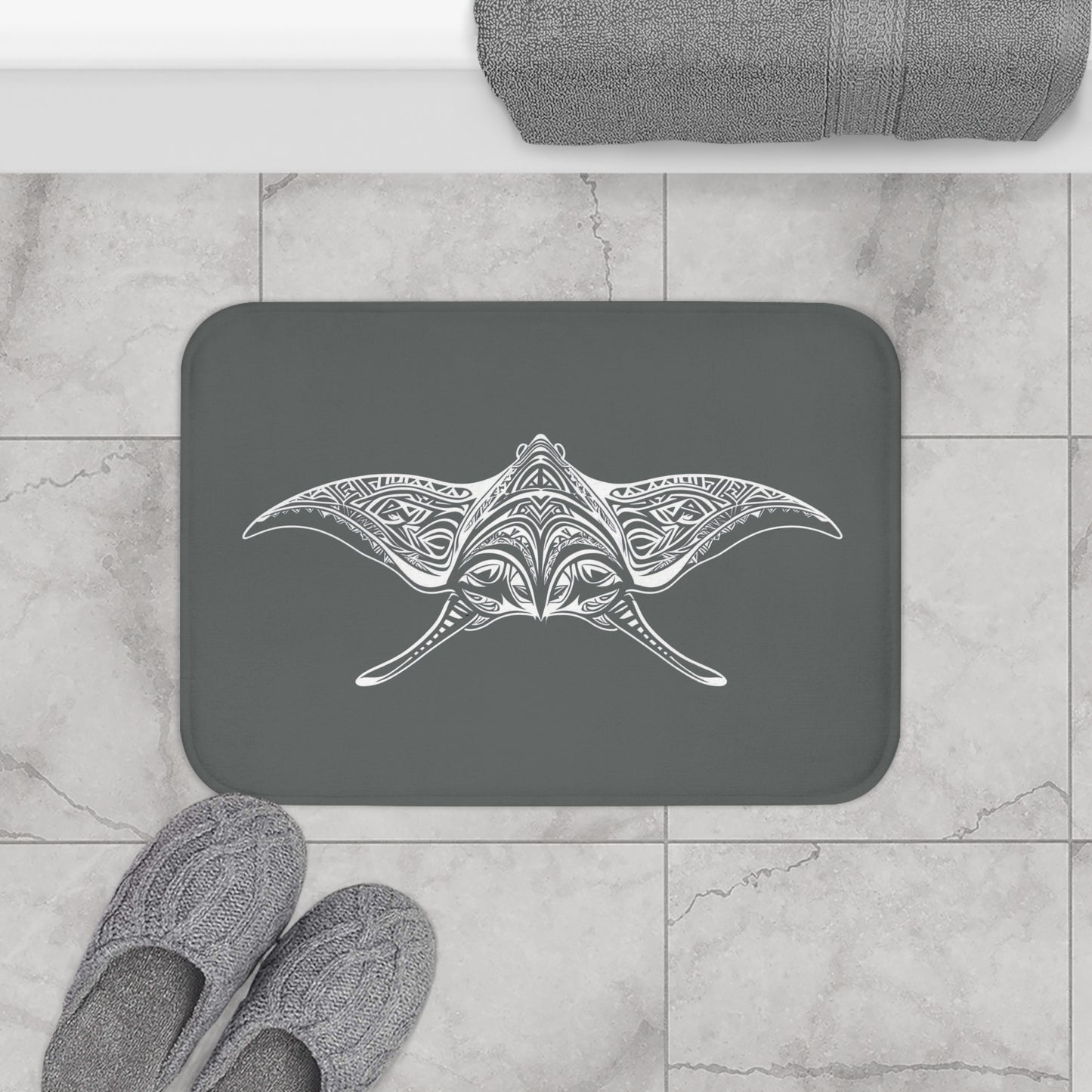 Tribal Bath Mat. Ocean Energy, Tribal Style