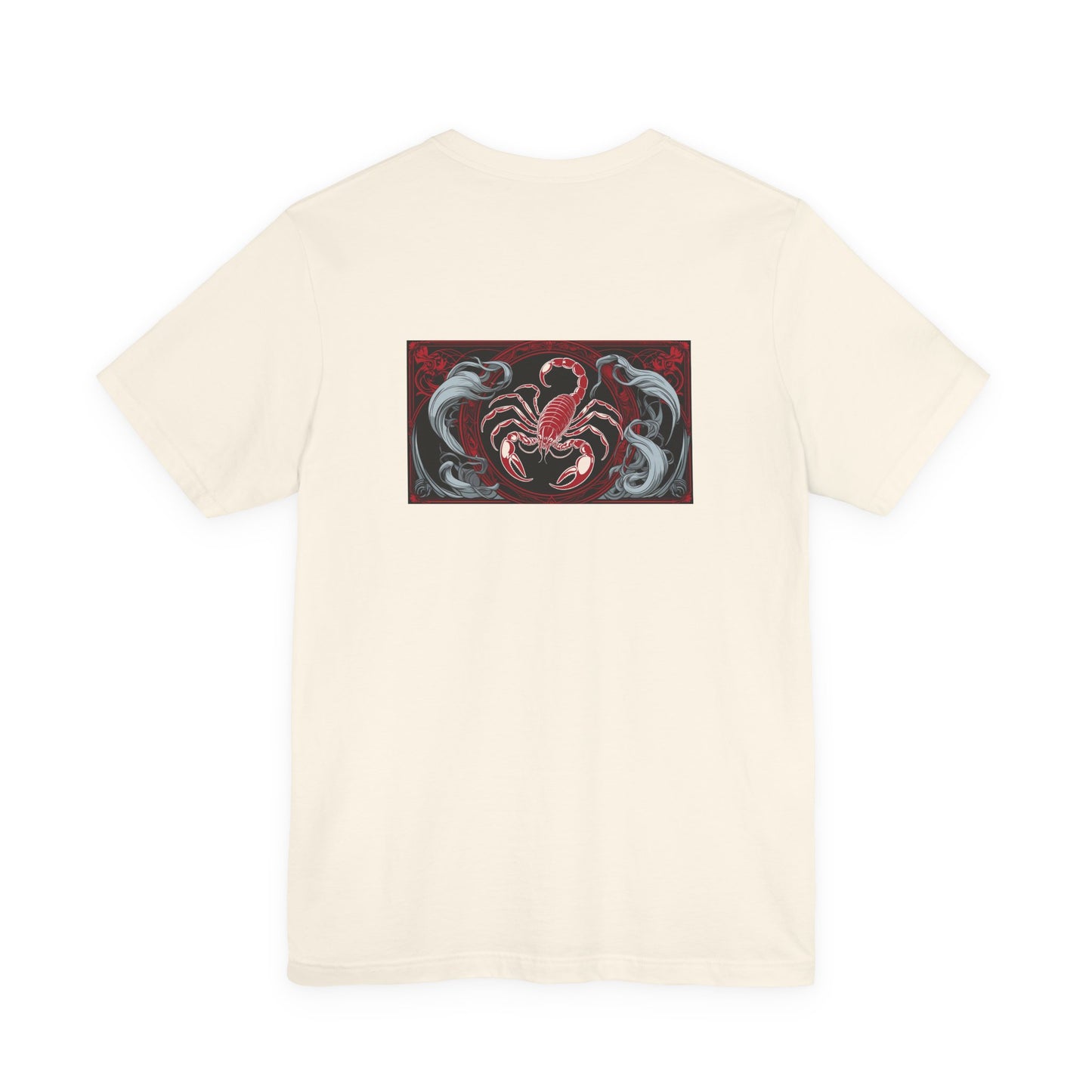 Scorpio - Gothic Zodiac, Red Graphic on the back T-Shirt. Zodiac in the Shadows