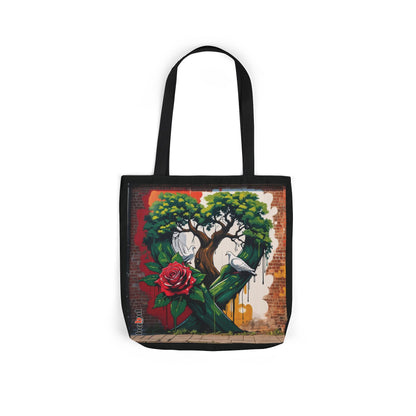 Artistic Surge - Eco-Friendly Canvas Tote Bag - HEART WITH ROSE