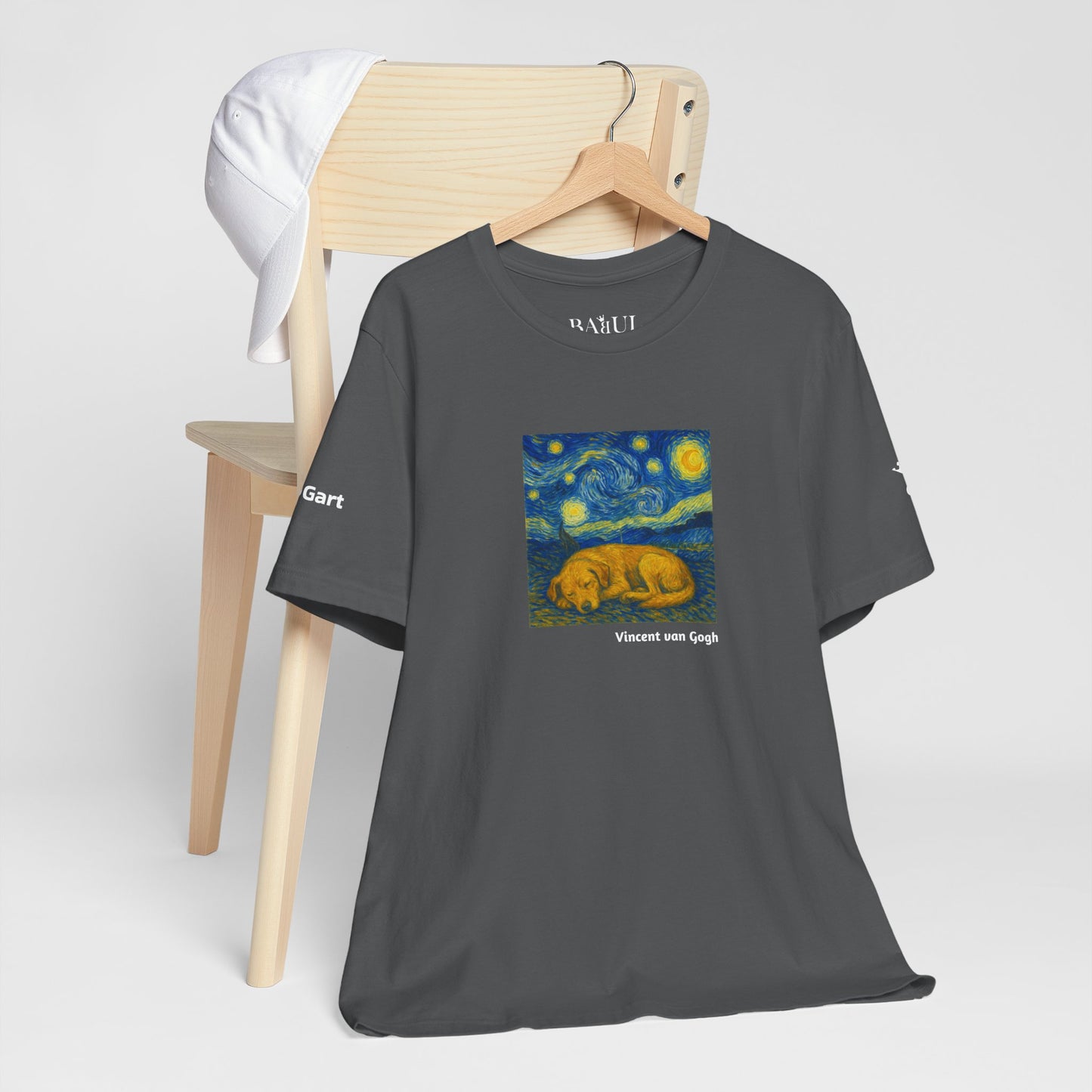 DOGART Unisex Jersey Dog T-Shirt - VAN GOGH - Iconic Painting Reimagined with Dogs