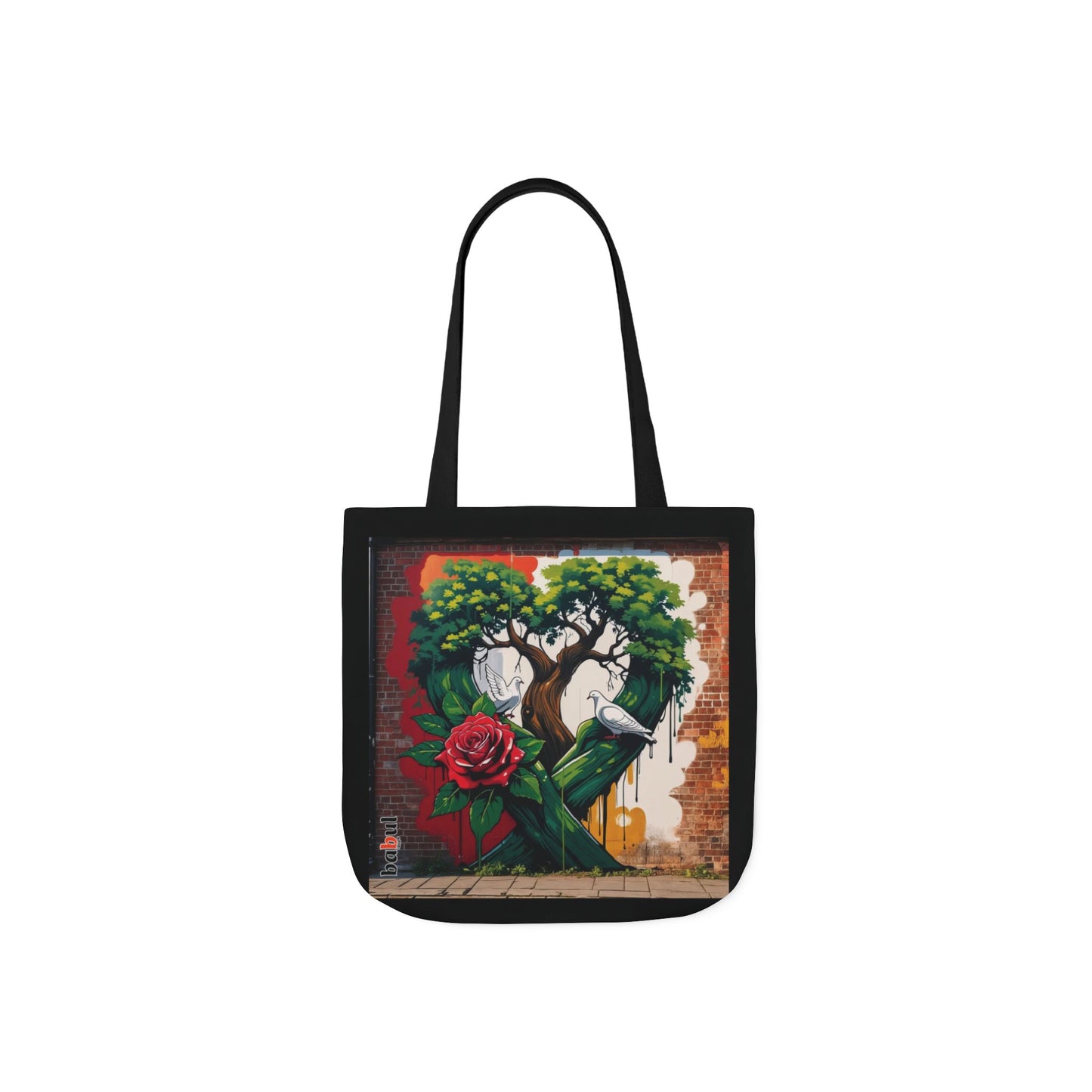 Artistic Surge - Eco-Friendly Canvas Tote Bag - HEART WITH ROSE