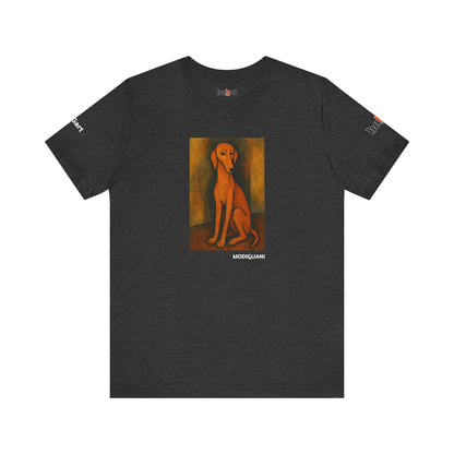 DOGART Unisex Jersey DOG T-Shirt - MODIGLIANI - Iconic Painting Reimagined with Dogs