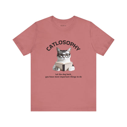 Catlosophy Unisex Jersey Short Sleeve Tee –  "Let the dog bark" Design