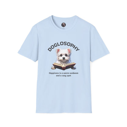 Doglosophy  Unisex Softstyle T-Shirt - "Happiness is a Warm Sunbeam" Design