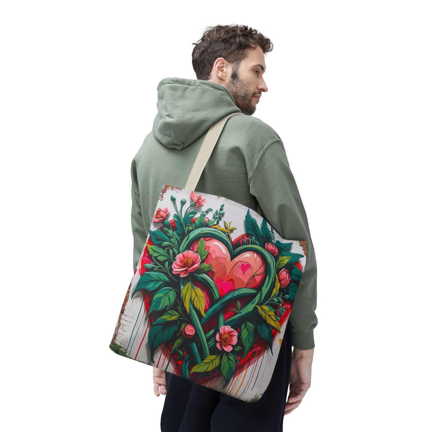 Artistic Surge - Eco-Friendly Canvas Tote Bag - HEARTS OF LOVE