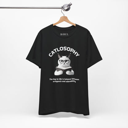 Catlosophy Unisex Jersey Short Sleeve Tee –  "The Key to Life" Design