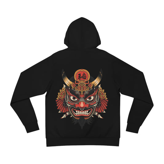 Bold Oni Mask Hoodie - Japanese Irezumi Tattoo Art Streetwear