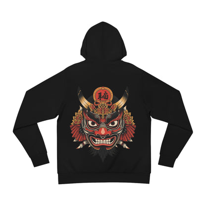 Bold Oni Mask Hoodie - Japanese Irezumi Tattoo Art Streetwear