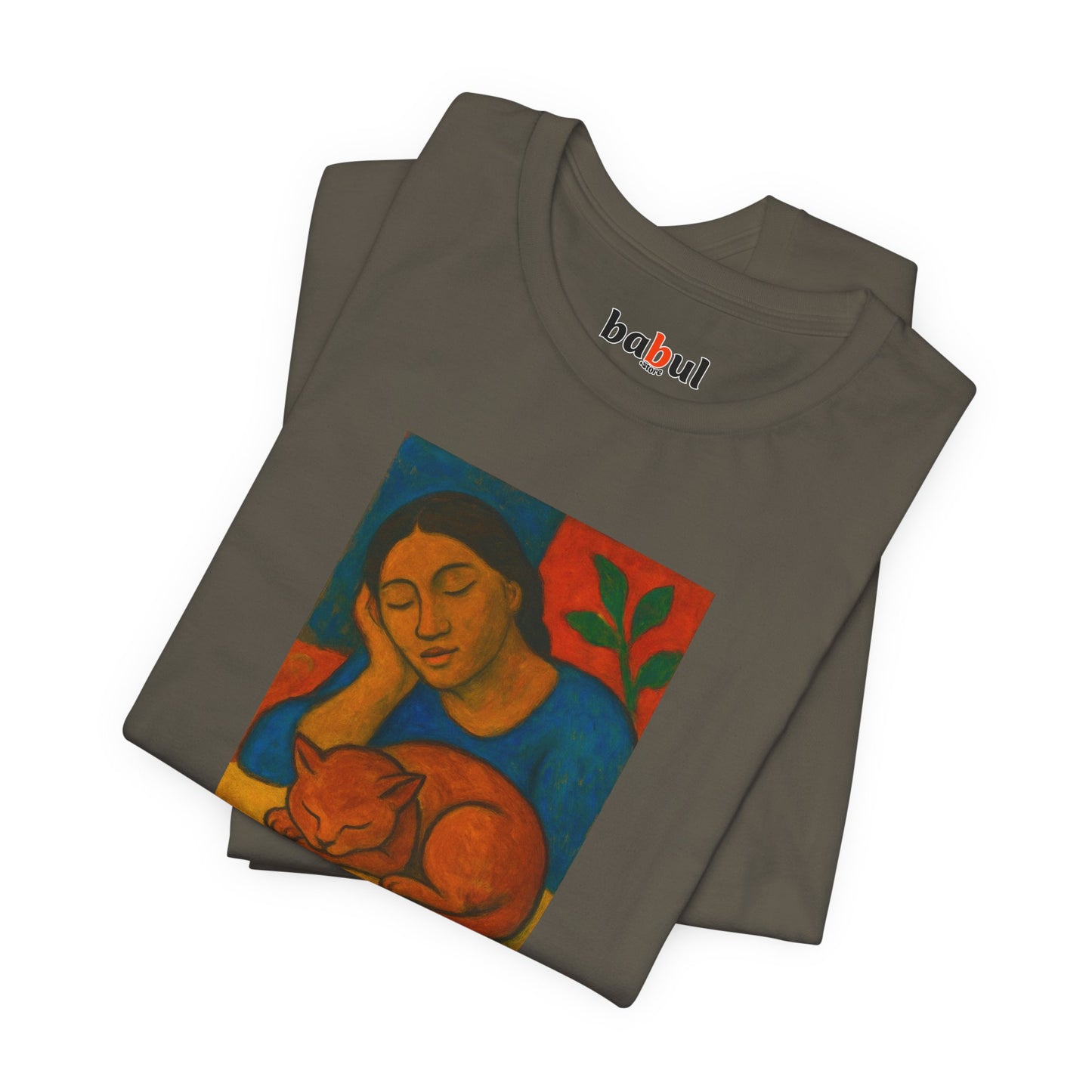 CATART Unisex Jersey Cat T-Shirt - GAUGUIN - Iconic Painting Reimagined with Cats
