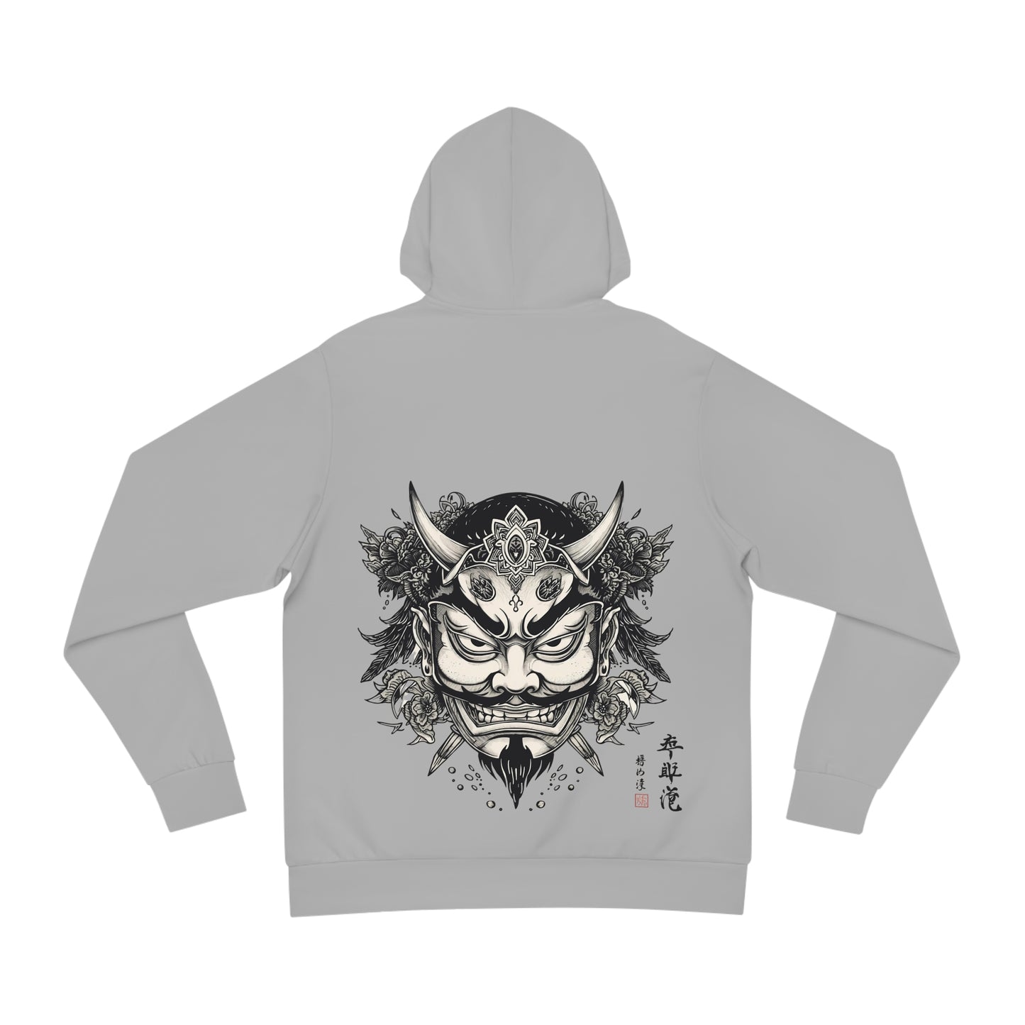 Bold Oni Mask Hoodie - Japanese Irezumi Tattoo Art Streetwear