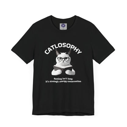Catlosophy Unisex Jersey Short Sleeve Tee –  "Resting isn't Lazy" Design