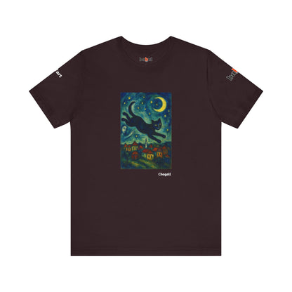 CATART Unisex Jersey Cat T-Shirt - MARC CHAGALL - Iconic Painting Reimagined with Cats