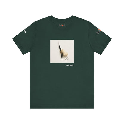 CATART Unisex Jersey Cat T-Shirt - FONTANA - Iconic Painting Reimagined with Cats
