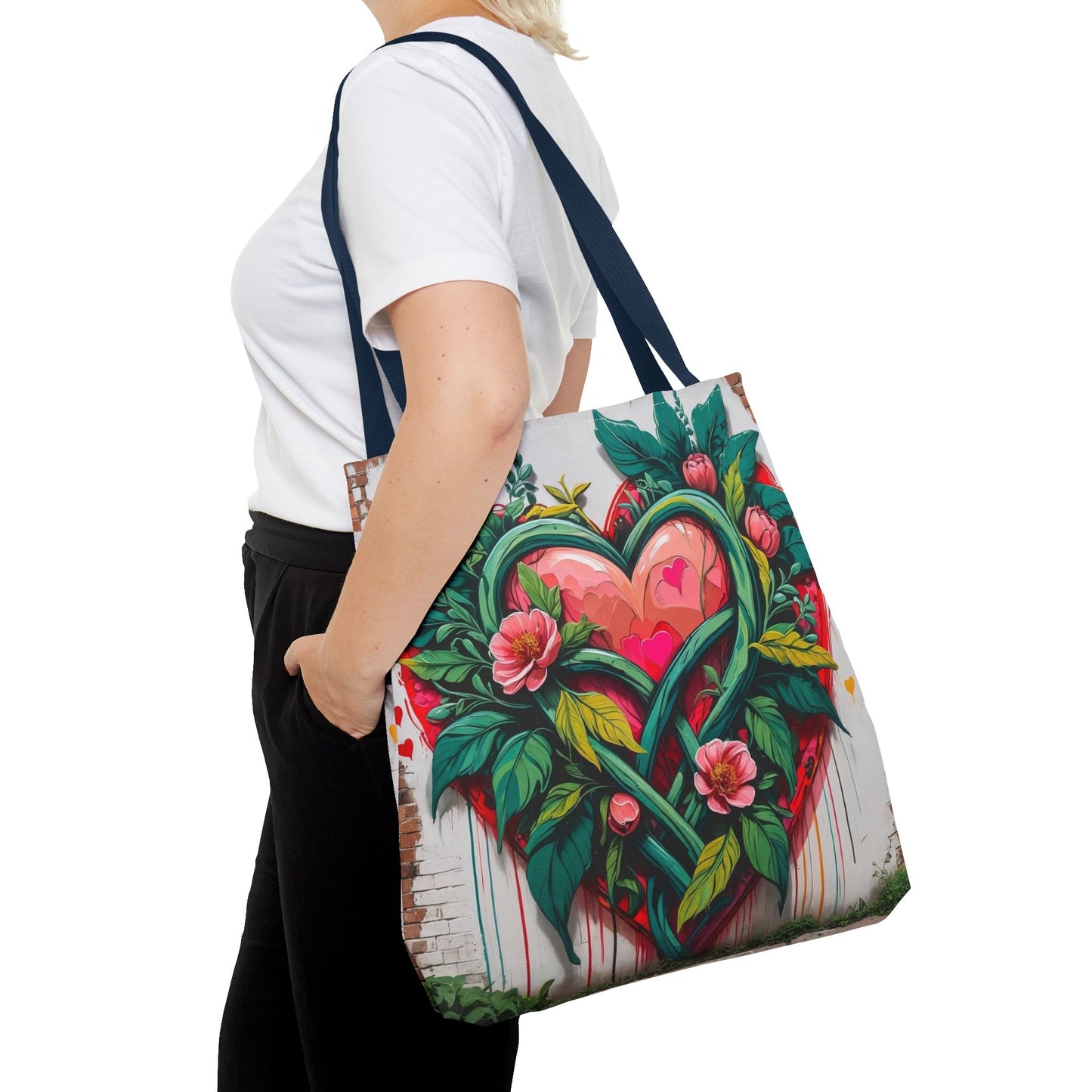 Artistic Surge - Eco-Friendly Canvas Tote Bag - HEARTS OF LOVE