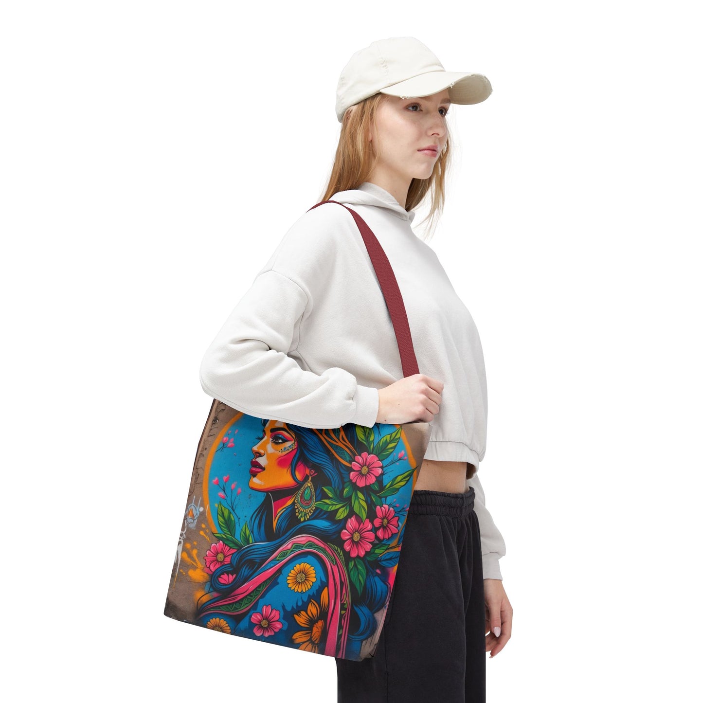 Artistic Surge - Eco-Friendly Canvas Tote Bag - FLOWERING WOMAN