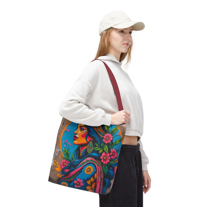 Artistic Surge - Eco-Friendly Canvas Tote Bag - FLOWERING WOMAN
