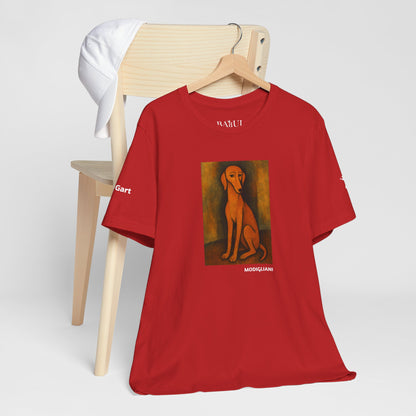 DOGART Unisex Jersey DOG T-Shirt - MODIGLIANI - Iconic Painting Reimagined with Dogs