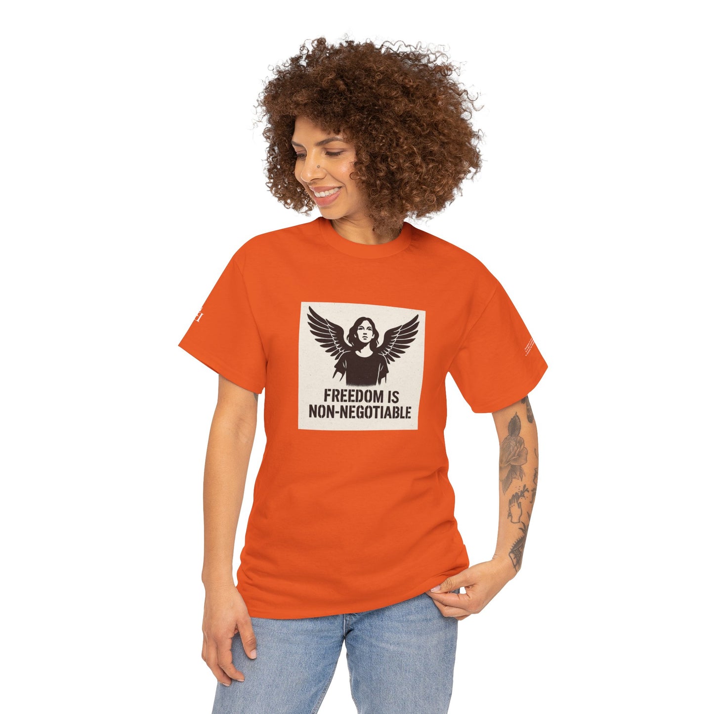 Rebel Graphic Tee - Unisex Heavy Cotton T-Shirt for the Wild at Heart. Rebel Tees, Born to Be Worn - FREEDOM IS NON-NEGOTIABLE