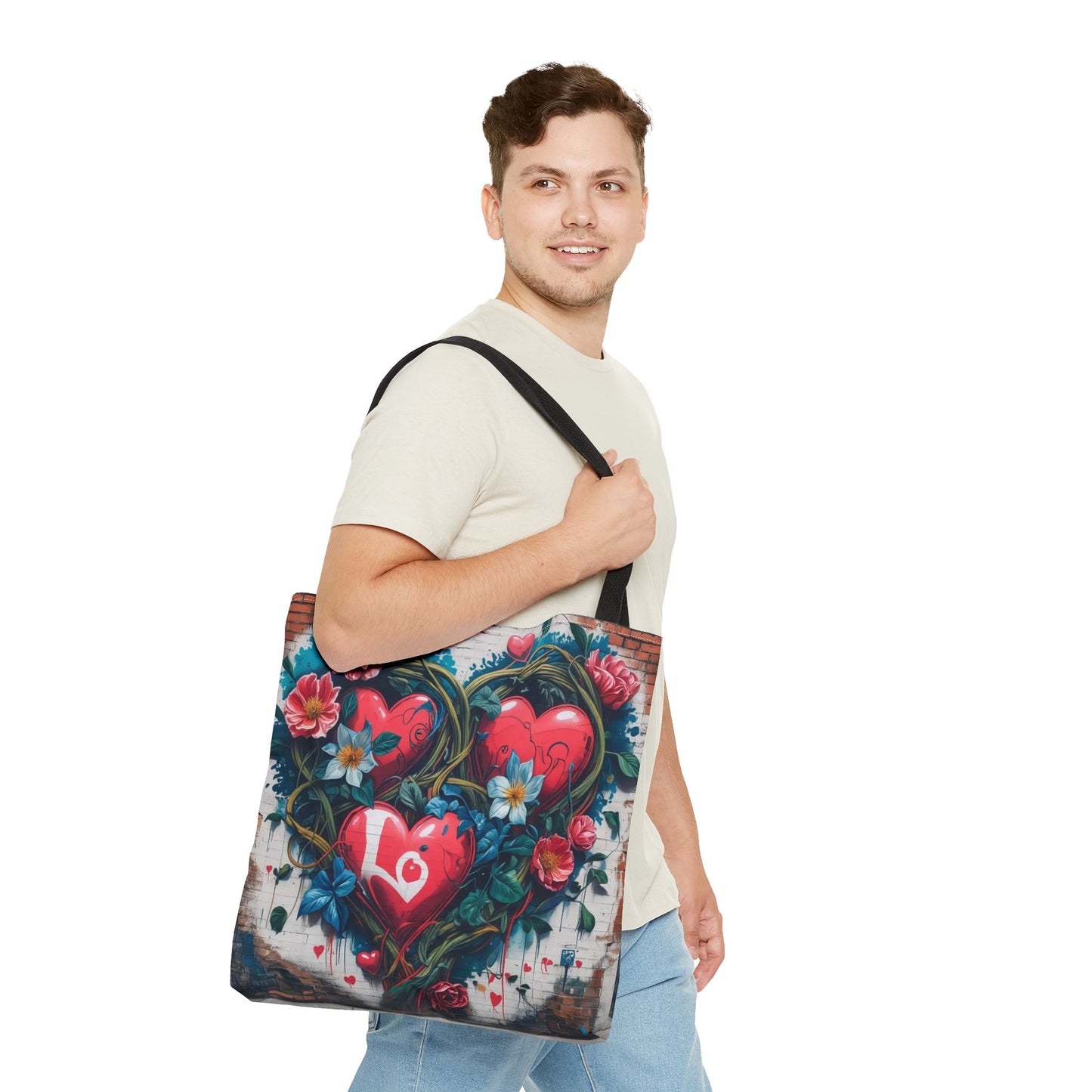 Artistic Surge - Eco-Friendly Canvas Tote Bag - HEARTS OF LOVE