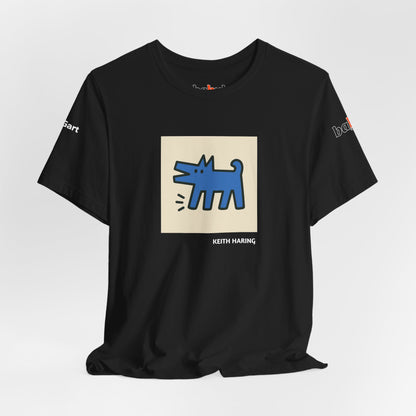 DOGART Unisex Jersey Cat T-Shirt - KEITH HARING - Iconic Painting Reimagined with Dogs