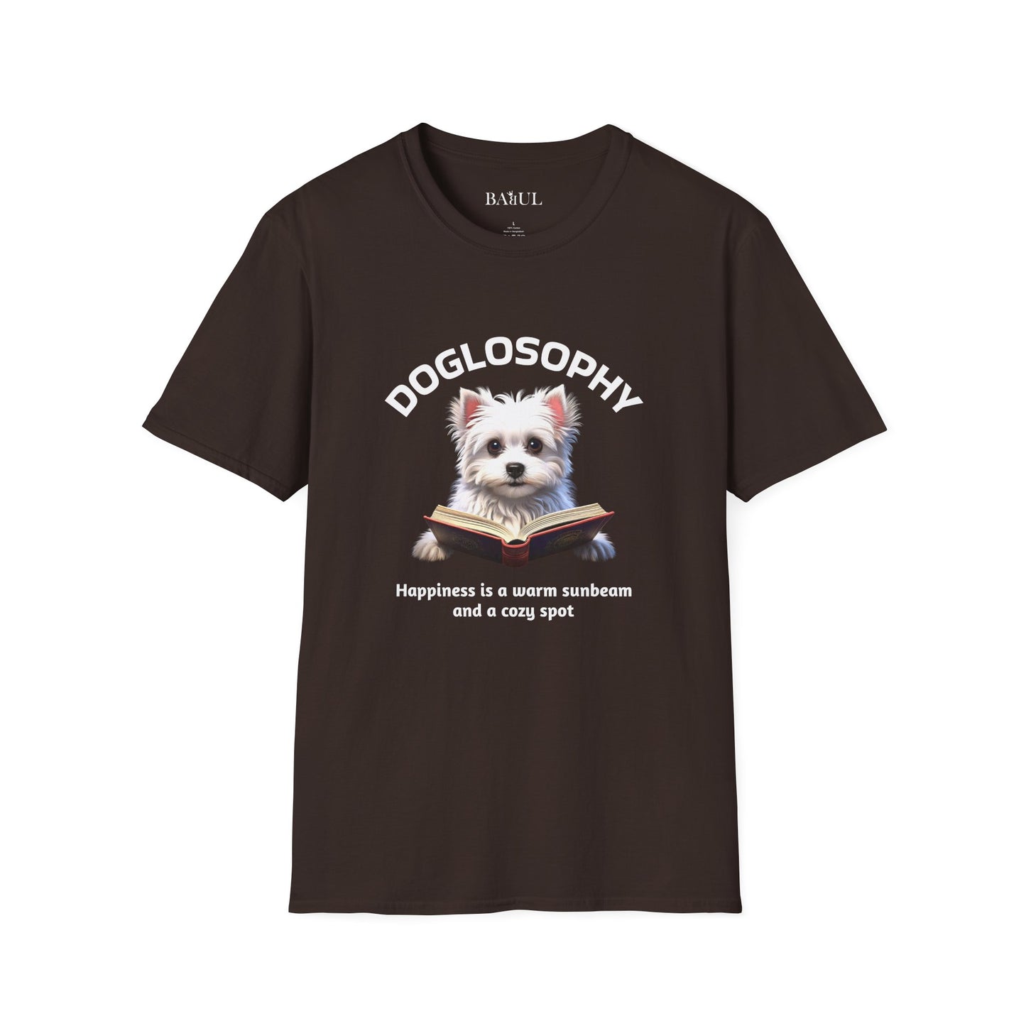Doglosophy  Unisex Softstyle T-Shirt - "Happiness is a Warm Sunbeam" Design