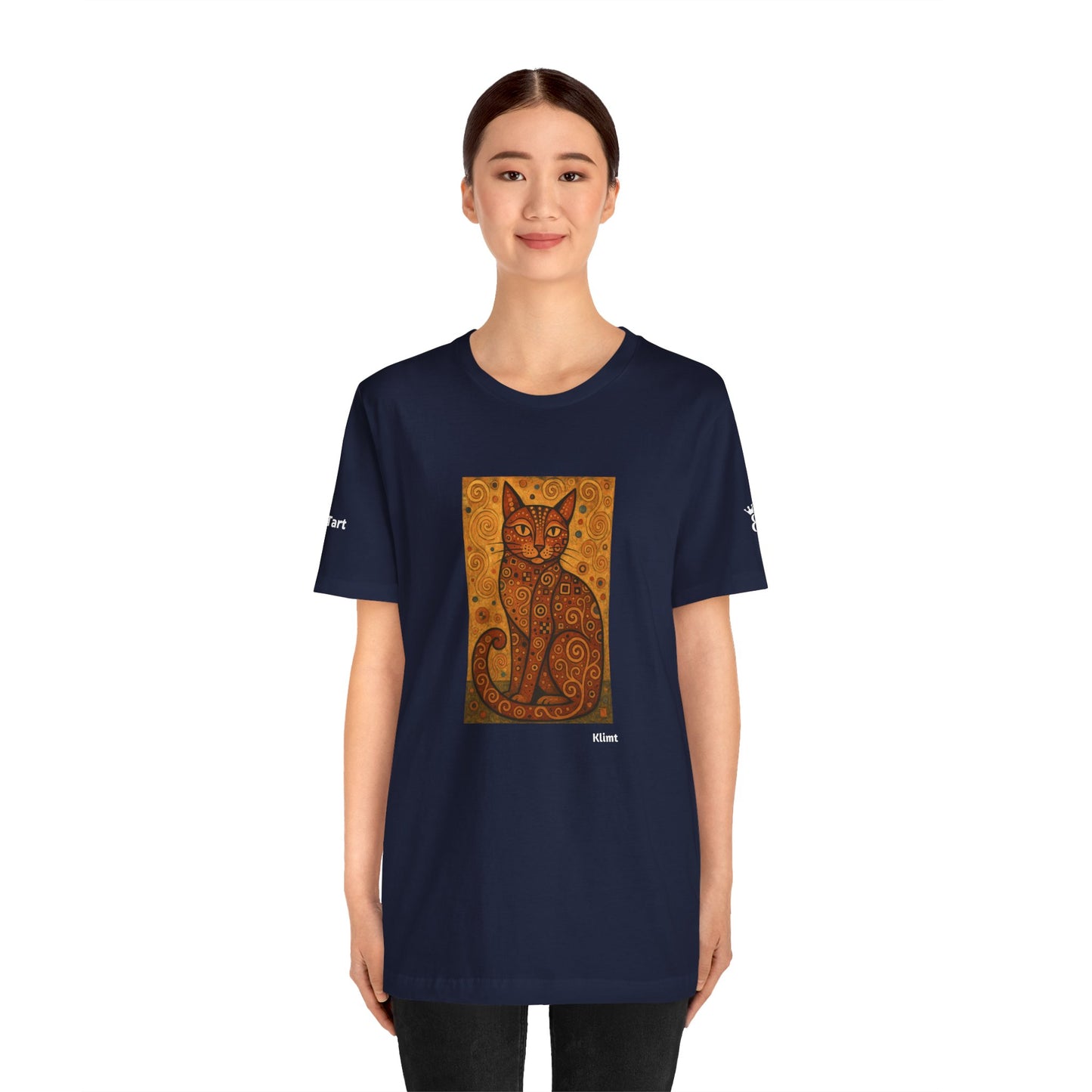 CATART Unisex Jersey Cat T-Shirt - KLIMT - Iconic Painting Reimagined with Cats